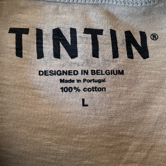 TIN TIN sz Large TEE Shirt Hergé's The Adventure of Tintin Cigars of the Pharaoh - Picture 7 of 12